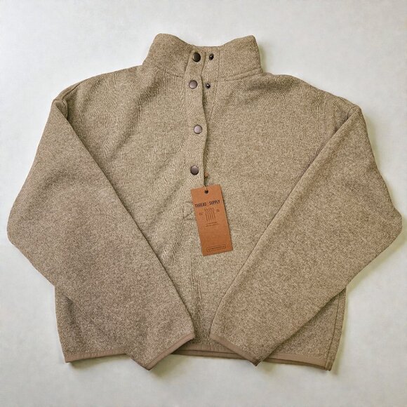 Thread & Supply Tops - Thread & Supply NWT Snap Button Mock Neck Pullover Sweatshirt